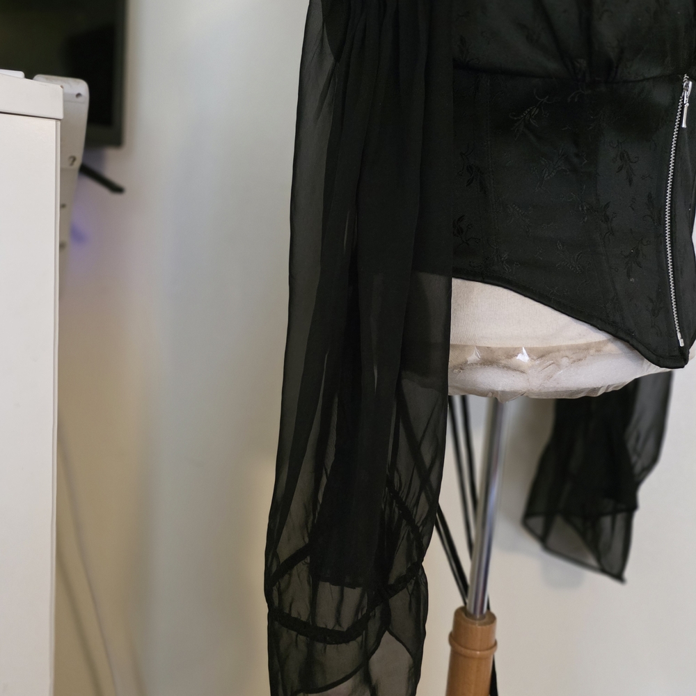 Black Women's Jacket with Pins - Picture 3 of 3